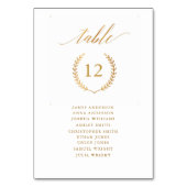 Einfache kalligraphische Gold Foil Hochzeitskarte Tischnummer (Rückseite)