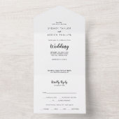 Einfache kalligraphische Hochzeit All In One Einladung (Innen Boden)