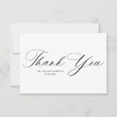 einfache kalligraphische Hochzeit danke Karte (Vorderseite)