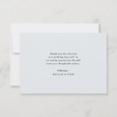 einfache kalligraphische Hochzeit danke Karte (Rückseite)