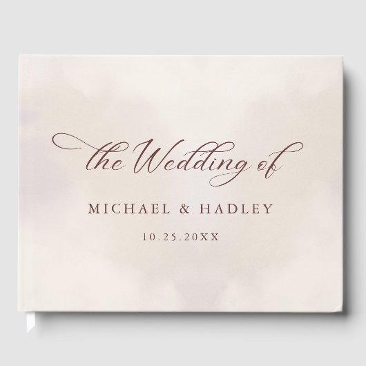 Einfache kalligraphische Hochzeit Gästebuch (Vorderseite)