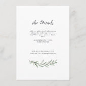 Einfache kalligraphische Hochzeit im rustikalen Gr Begleitkarte (Vorderseite)