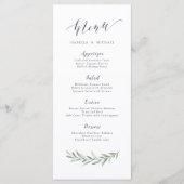 Einfache kalligraphische Hochzeit im rustikalen Gr Menükarte (Vorderseite)