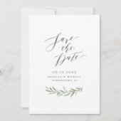 Einfache kalligraphische Hochzeit im rustikalen Gr Save The Date (Vorderseite)