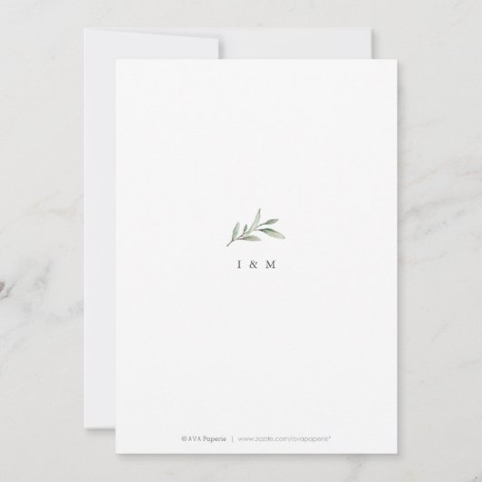 Einfache kalligraphische Hochzeit im rustikalen Gr Save The Date (Rückseite)