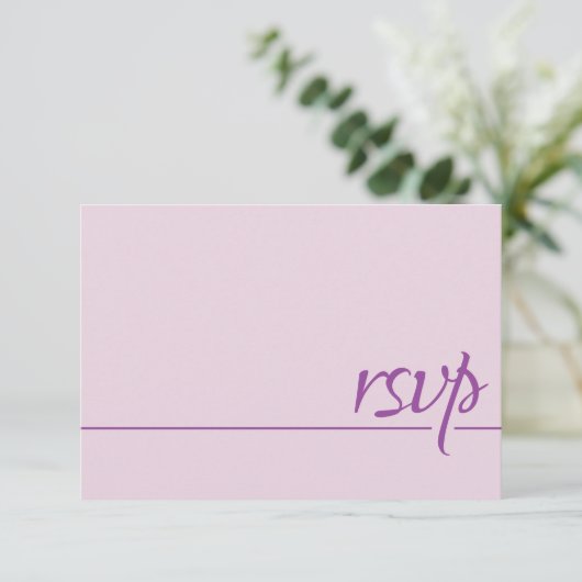 Einfache kalligraphische Hochzeit RSVP Blush Pink (Stehend Vorderseite)
