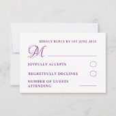 Einfache kalligraphische Hochzeit RSVP Blush Pink (Rückseite)