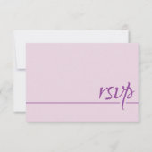 Einfache kalligraphische Hochzeit RSVP Blush Pink Karte (Vorderseite)