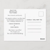 Einfache kalligraphische Hochzeit verzögert Update Postkarte (Rückseite)