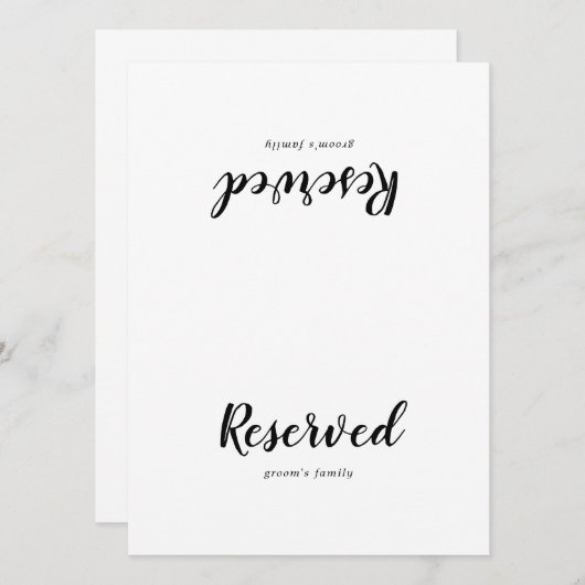 Einfache kalligraphische Hochzeit vorbehaltenes Ze (Vorne/Hinten)