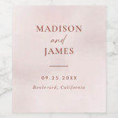 Einfache kalligraphische Hochzeit Weinetikett (Einzelnes Label)