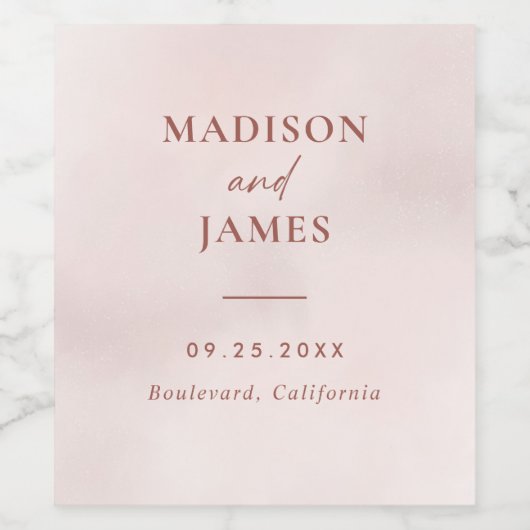 Einfache kalligraphische Hochzeit Weinetikett (Einzelnes Label)