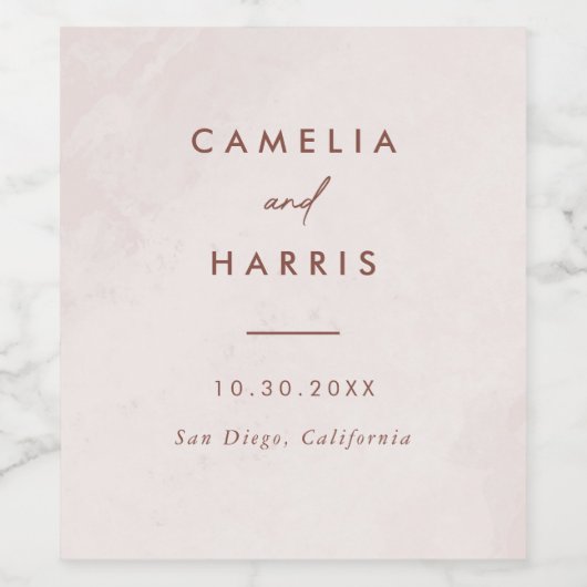 Einfache kalligraphische Hochzeit Weinetikett (Einzelnes Label)