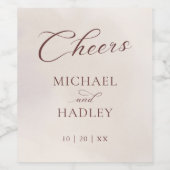 Einfache kalligraphische Hochzeit Weinetikett (Einzelnes Label)