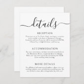 Einfache kalligraphische Hochzeitdetails Begleitkarte (Vorne/Hinten)