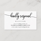 Einfache kalligraphische Hochzeiten Online-UAWG Visitenkarte (Vorderseite)