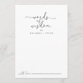 Einfache kalligraphische Hochzeiten Worte der Weis Hinweiskarte (Vorderseite)