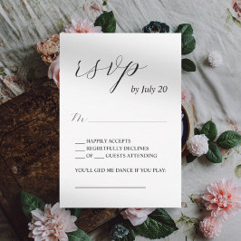 Einfache kalligraphische Hochzeitskarten RSVP Karte