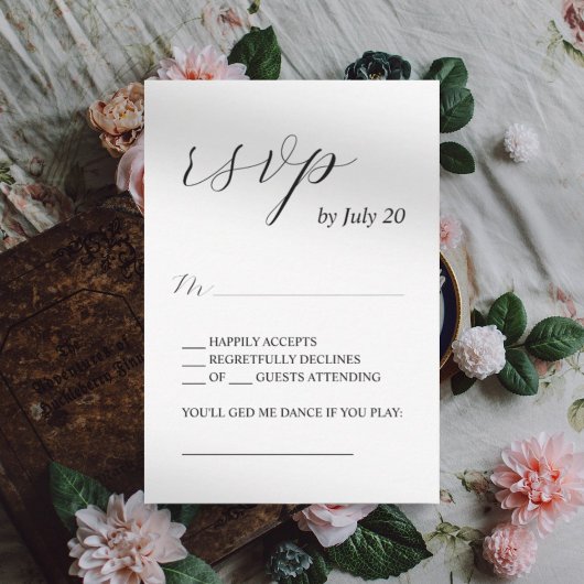 Einfache kalligraphische Hochzeitskarten RSVP Karte
