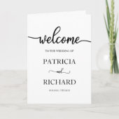 Einfache kalligraphische Hochzeitsprogramme Programm (Vorderseite)