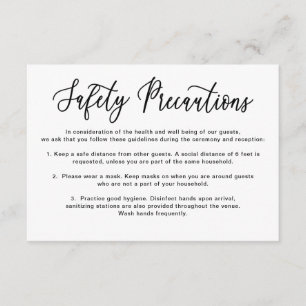 Einfache kalligraphische Hochzeitssicherheit Begleitkarte