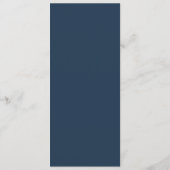 Einfache kalligraphische Navy Blue Wedding Menu Menükarte (Rückseite)