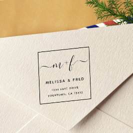 Einfache kalligraphische Rücksendeadresse Permastempel