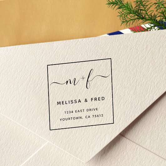 Einfache kalligraphische Rücksendeadresse Permastempel