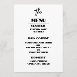 Einfache kalligraphische Rustikale Hochzeitsmenüs Menükarte