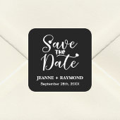 Einfache kalligraphische Schwarze Hochzeit Sichern Quadratischer Aufkleber