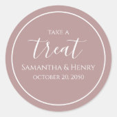 Einfache kalligraphische Script-Leckerei Hochzeite Runder Aufkleber (Vorderseite)