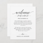 Einfache kalligraphische Skriptereihe Begrüßungsta Begleitkarte (Vorne/Hinten)