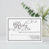 Einfache kalligraphische Skripterwiderrufkarte für RSVP Karte (Stehend Vorderseite)