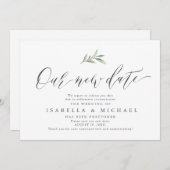 Einfache kalligraphische Vegetation rette das neue Einladung (Vorne/Hinten)