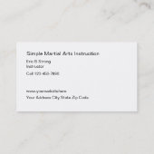 Einfache Kampfkunst-Visitenkarten Visitenkarte (Rückseite)