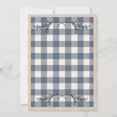 Einfache Karierte Gingham Hübsch Country Wedding Einladung (Rückseite)
