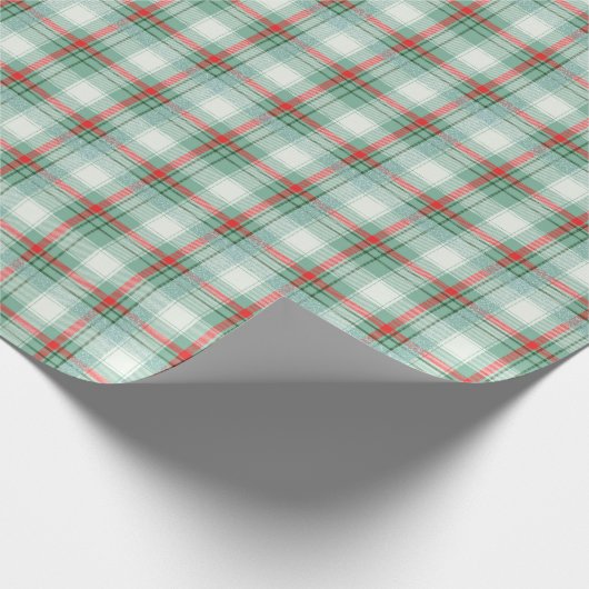Einfache karierte Tartan in Rot und Grün Geschenkpapier (Ecke)