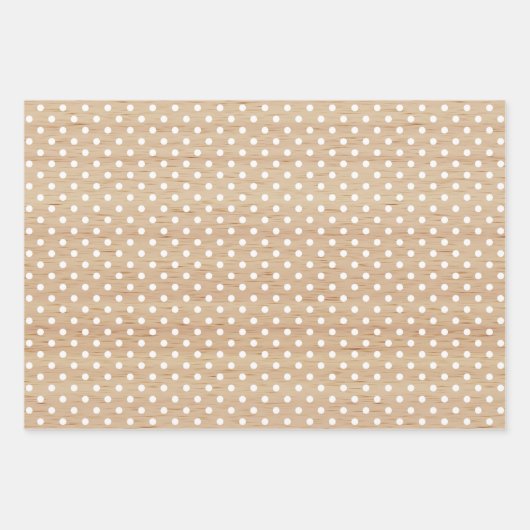 Einfache Karos Streifen Punkte auf Imitaten Holz Geschenkpapier Set (Vorderseite 2)