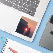 Einfache Karte Aufkleber (Laptop mit iPhone)