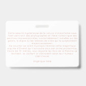 Einfache Karte Ausweis (Rückseite)