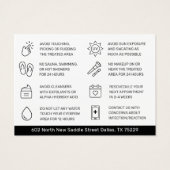 Einfache Karte mit Anleitungen für die Aftercare-P (Rückseite)