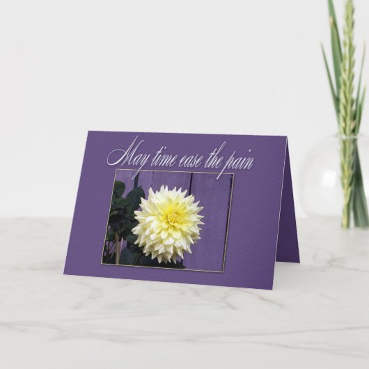 Einfache Karte mit blumengeschmückten Beileid (Vorderseite)