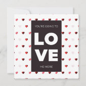 Einfache Karte mit Liebe Wort und Herzform. (Vorderseite)