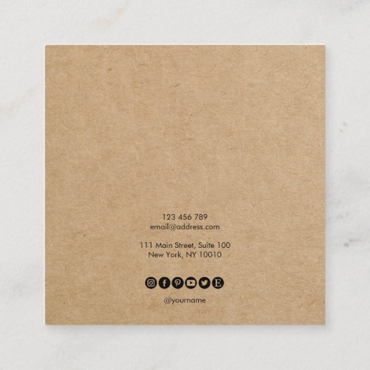 einfache Karte mit minimalem Papierformat (Rückseite)