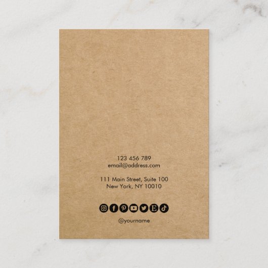 einfache Karte mit minimalem Papierformat (Rückseite)