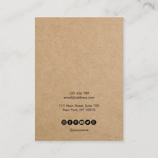 einfache Karte mit minimalem Papierformat (Rückseite)