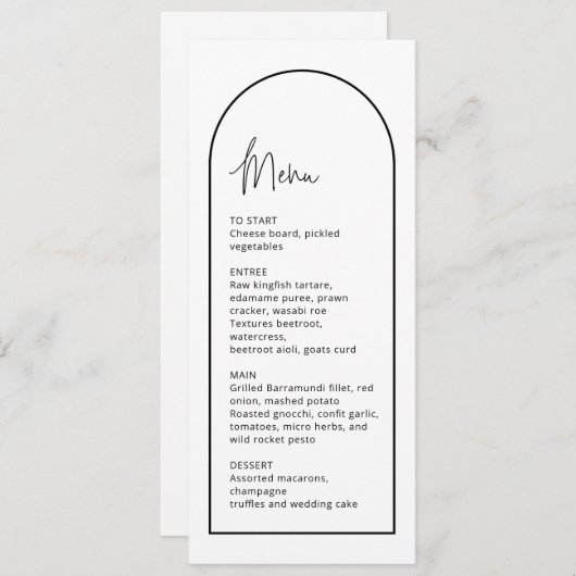 Einfache Karte mit Schwarz-Weiß-Bogengang (Vorne/Hinten)