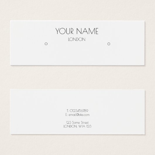 Einfache Karte mit weißem Ohrring (Vorne & Hinten)