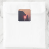 Einfache Karte Quadratischer Aufkleber (Tasche)