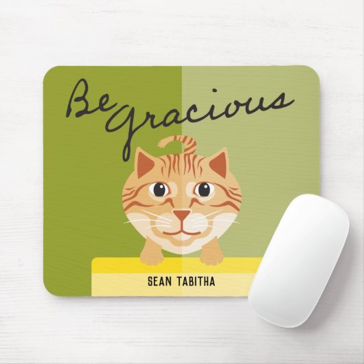 Einfache Katze-Illustration sei graziös grün Mousepad (Mit Mouse)